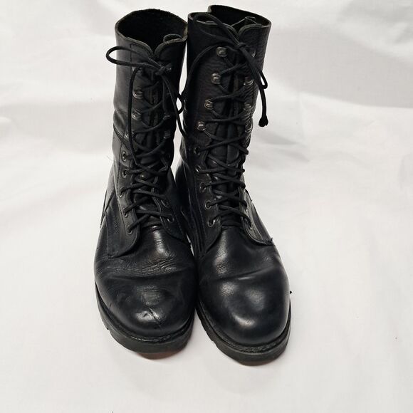 Heereseigentum Holzer Vintage Alpschuh Black Leather Military Boots 42/8  Y2k - Picture 2 of 14
